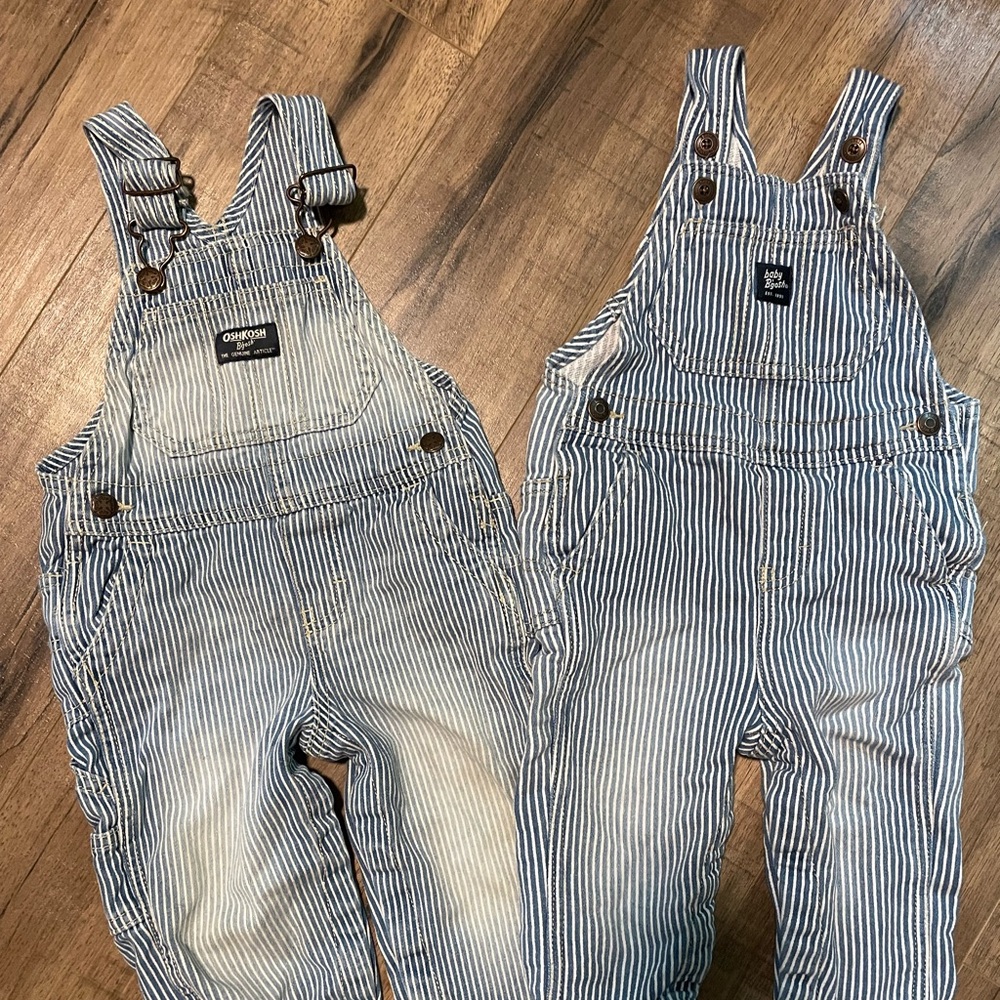 Two sets of 12-18 month Oshkosh overalls.